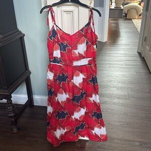 Floral Red Blue White Ann Taylor Factory 8